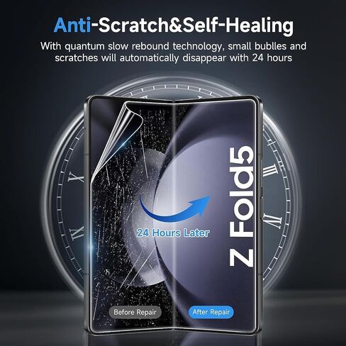 Screen Protector for Samsung Galaxy Z Fold 5 5G, Flexible TPU Screen Protector, 2 Pack Front with 2 Pack Inside, Fingerprint Unlock, Case Friendly, Bubble Free, Anti-Scratch, HD Clear in Kuwait