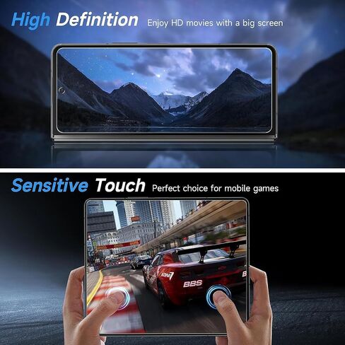 Screen Protector for Samsung Galaxy Z Fold 5 5G, Flexible TPU Screen Protector, 2 Pack Front with 2 Pack Inside, Fingerprint Unlock, Case Friendly, Bubble Free, Anti-Scratch, HD Clear in Kuwait