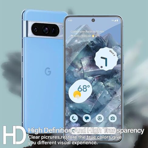 Pixel 8 Pro Tempered Glass Screen Protector + Camera Lens Protector [ 2 + 2 Pack ][Fingerprint Unlock] [Anti-Scratch] [Case Friendly] Clear HD Protective Film for Google Pixel 8 Pro 5G in Kuwait
