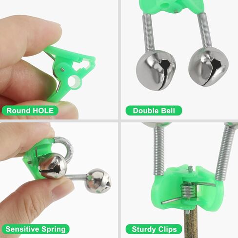 OHOH Fishing Bells Clips Fishing Rod Alarm with Dual Alert Bells in Kuwait