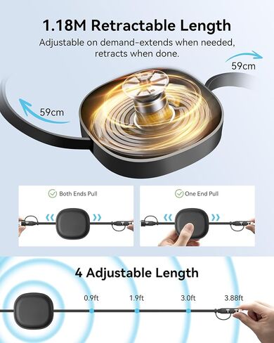 Multi Charging Cable,5 in 1 Charger Retractable Cords for Multiple Device in Kuwait