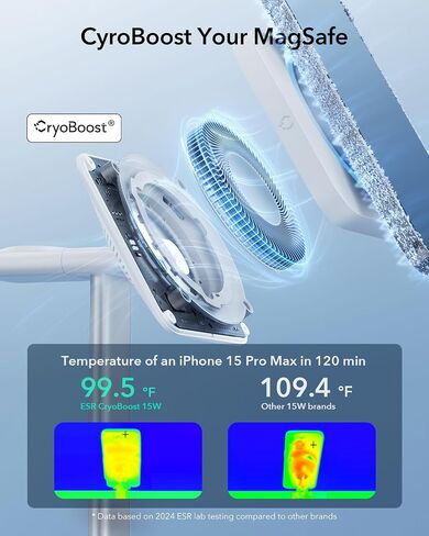 ESR MagSafe Charger Stand w/CryoBoost, 3 in 1 Charging for iPhone 17-12 in Kuwait
