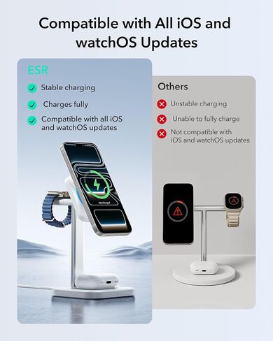 ESR MagSafe Charger Stand w/CryoBoost, 3 in 1 Charging for iPhone 17-12 in Kuwait