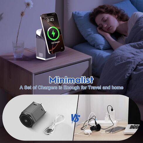 QFUP 5 in 1 Charging Station for Apple iPhone MagSafe Charger, Fast Wireless Charger Stand (1*USB and 2*Type-C) for iPhone 16,15,14,13,12 Series, Apple Watch, AirPods in Kuwait