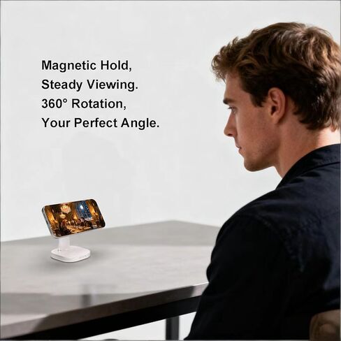 3 in 1 Wireless Charging Station for Magsafe Charger Stand,Magnetic Phone Charger for iPhone,for Apple Watch,for Airpods,for Magsafe Charging Station (White) in Kuwait