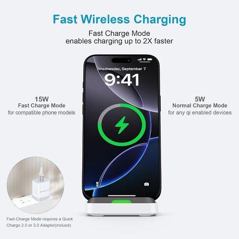 Fast Wireless Charging Station Android Phone Wireless Charger Stand Desk in Kuwait