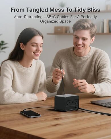 Gitryin 1 Lightning Retractable Wall Charger, 4 Type-C Retractable Wall Chargers and 12-in-1 Desktop Charging Station in Kuwait