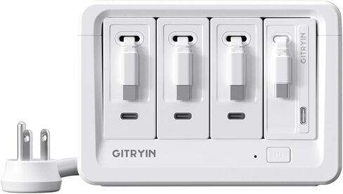 Gitryin 1 65W, 3 40W Type-C Retractable Wall Chargers and 1 Power Strip, 12-in-1 Modular Charging Station in Kuwait