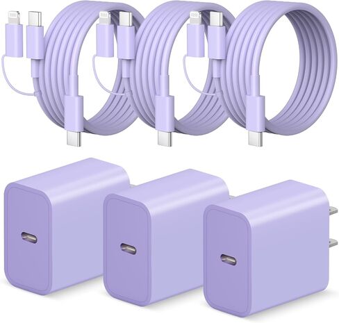 10FT iPhone Charger Fast Charging 3+3Pack 20W USB C Charger Block in Kuwait