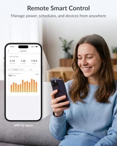 Gitryin 4 Type-C Retractable Wall Chargers and 1 Power Strip with App Remote Control, 12-in-1 Smart WiFi Modular Charging Station in Kuwait