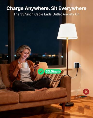 Gitryin 4 Type-C Retractable Wall Chargers and 1 Power Strip with App Remote Control, 12-in-1 Smart WiFi Modular Charging Station in Kuwait