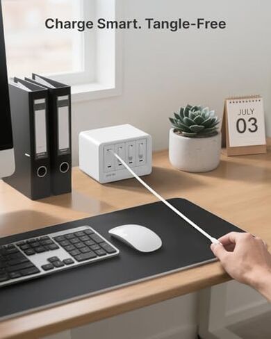 Gitryin 12-in-1 Desktop Charging Station with4 Type-C Retractable Wall Chargers in Kuwait