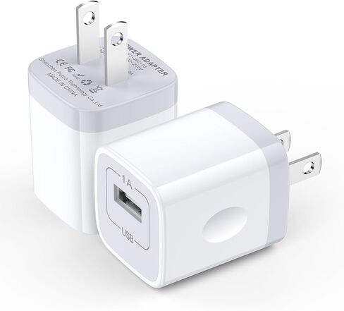 USB Power Adapter 5V/1A USB Charging Block 2Pack Single Port Wall Charger in Kuwait