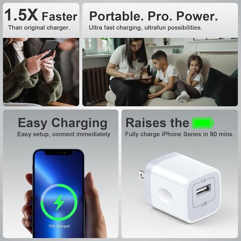 USB Power Adapter 5V/1A USB Charging Block 2Pack Single Port Wall Charger in Kuwait