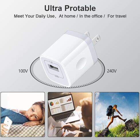 USB Power Adapter 5V/1A USB Charging Block 2Pack Single Port Wall Charger in Kuwait