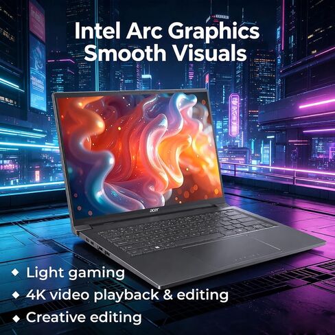 Acer Aspire 14 AI Copilot+ PC Laptop, Intel 8 Cores Ultra 5 CPU, 14" WUXGA Touchscreen, AI Boost NPU Up to 40 Tops, 16GB LPDDR5X RAM, 512GB SSD,Intel Arc Graphics, Backlit Keyboard, win11, AI Read in Kuwait