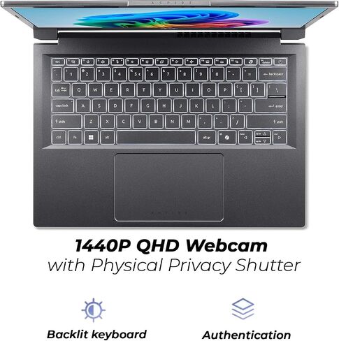Acer Aspire 14 AI Copilot+ PC Laptop, Intel 8 Cores Ultra 5 CPU, 14" WUXGA Touchscreen, AI Boost NPU Up to 40 Tops, 16GB LPDDR5X RAM, 512GB SSD,Intel Arc Graphics, Backlit Keyboard, win11, AI Read in Kuwait