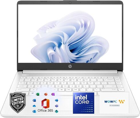 HP New Everyday Slim Laptop for Students | 2026 Edition | Microsoft Office 365 Included | Intel Core | 11.5 HRs Battery | Copilot AI | 4GB RAM, 64GB SSD | Snow White in Kuwait