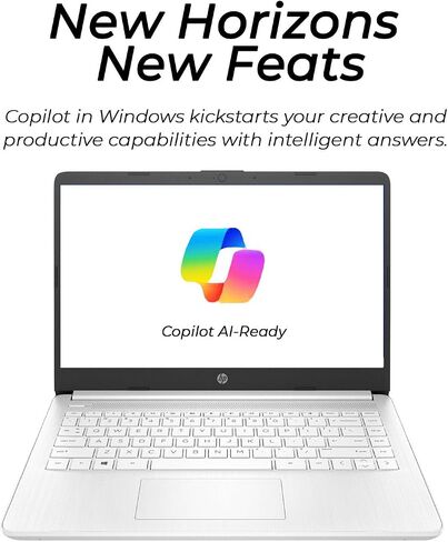 HP New Everyday Slim Laptop for Students | 2026 Edition | Microsoft Office 365 Included | Intel Core | 11.5 HRs Battery | Copilot AI | 4GB RAM, 64GB SSD | Snow White in Kuwait
