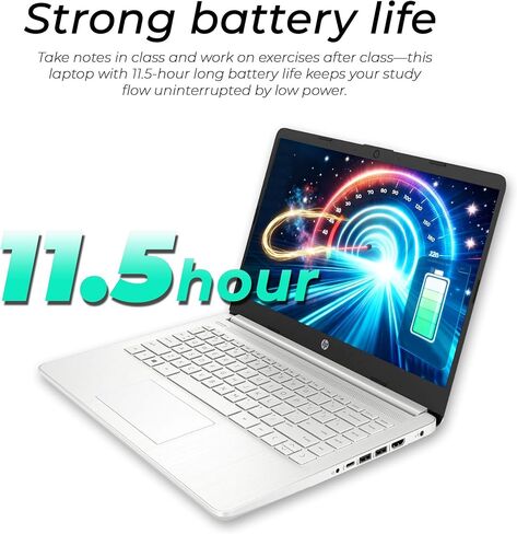 HP New Everyday Slim Laptop for Students | 2026 Edition | Microsoft Office 365 Included | Intel Core | 11.5 HRs Battery | Copilot AI | 4GB RAM, 64GB SSD | Snow White in Kuwait