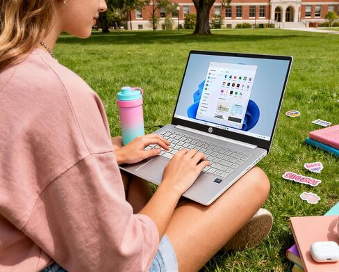 HP New Everyday Slim Laptop for Students | 2026 Edition | Microsoft Office 365 Included | Intel Core | 11.5 HRs Battery | Copilot AI | 4GB RAM, 64GB SSD | Snow White in Kuwait