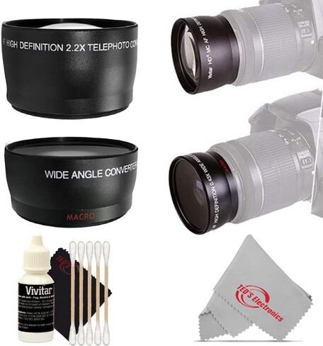 49MM 2X HD Multi-Coated Telephoto Lens + Wide Angle Lens + Accessory Kit (Import Model) in Kuwait