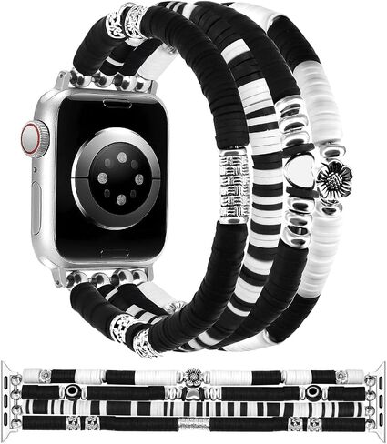 JR.DM Beaded Bracelet Compatible with Apple Watch 40mm 38mm 41mm 42mm Women Kids Girls Cute Fashion Preppy Stack Handmade Elastic Watch Strap for iWatch Series 11/10/9/8/7/SE/6/5/4/3/2/1 (Colorful) in Kuwait