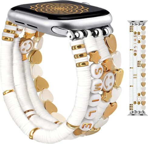 JR.DM Beaded Bracelet Compatible with Apple Watch 40mm 38mm 41mm 42mm Women Kids Girls Cute Fashion Preppy Stack Handmade Elastic Watch Strap for iWatch Series 11/10/9/8/7/SE/6/5/4/3/2/1 (Colorful) in Kuwait