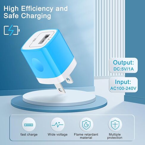 USB Charger Block 5V Power Adapter Outlet Plug One Port Wall Charger 5Pack in Kuwait
