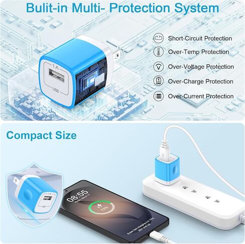 USB Charger Block 5V Power Adapter Outlet Plug One Port Wall Charger 5Pack in Kuwait