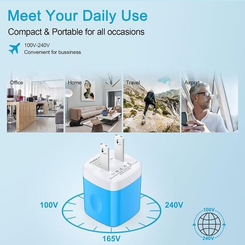 USB Charger Block 5V Power Adapter Outlet Plug One Port Wall Charger 5Pack in Kuwait