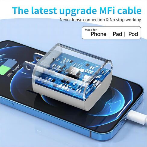 3 Pack USB C Charger Block Fast Charging Adpater PD 20W USB-C Port in Kuwait