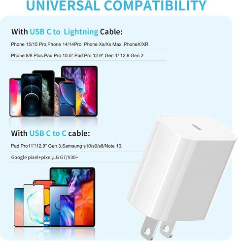 3 Pack USB C Charger Block Fast Charging Adpater PD 20W USB-C Port in Kuwait