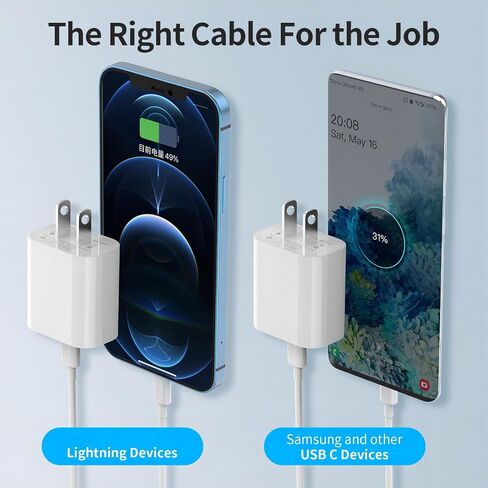 3 Pack USB C Charger Block Fast Charging Adpater PD 20W USB-C Port in Kuwait