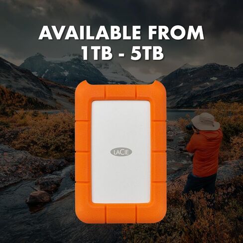 LaCie Rugged Mini Portable External Hard Drive, 4TB, 2.5", for PC, Mac, iPad, and iPhone, with Data Rescue Service in Kuwait