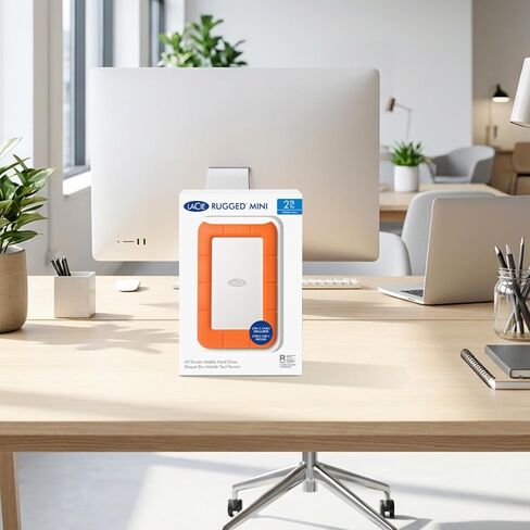 LaCie Rugged Mini Portable External Hard Drive, 4TB, 2.5", for PC, Mac, iPad, and iPhone, with Data Rescue Service in Kuwait