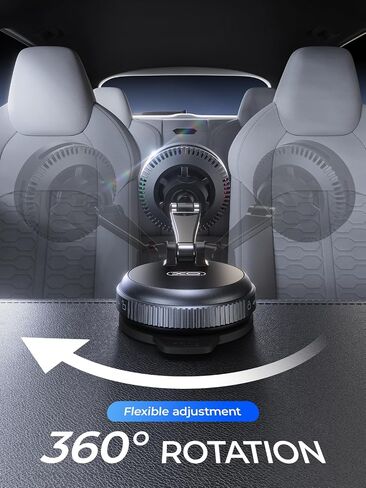 XO Qi2.2 Magnetic Car Mount Charger,25W Fast Charging with Cooling Fan and LED Light, 360° Rotatable Strong Hold Car Phone Mount with for Phone,Universal Fit for Most Vehicles, Easy Installation in Kuwait