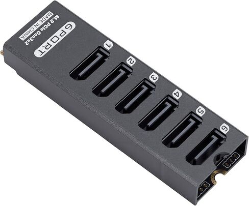 POCREATION Expansion Card 6 Port, PCIe 3.0 x2 16Gbps ASM1166 in Kuwait