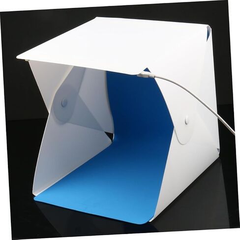 DECHOUS 20cm Portable Folding Photography Light Tent with LED Softbox, Dual Light Strips, 2 Colored Backdrops for Product and Phone Photography Studio in Kuwait