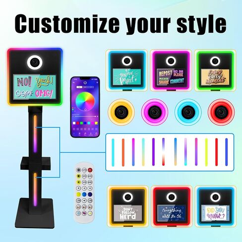 Mirror Photo Booth Built in Mini Pc, DSLR Photo Booth with 15.6" Touch Screen, Flight Case, App Control – Perfect for Weddings, Parties and Event Rentals (Black) in Kuwait