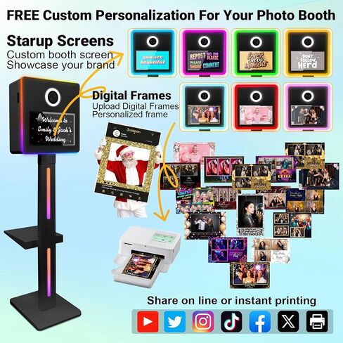 Mirror Photo Booth Built in Mini Pc, DSLR Photo Booth with 15.6" Touch Screen, Flight Case, App Control – Perfect for Weddings, Parties and Event Rentals (Black) in Kuwait