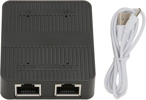 Ethernet Splitter RJ45 1 in 2 Out, 1000Mbps USB C Powered, Stable Waft LAN Splitter with USB Cable, Widely Compatible with Switch TV PC, Solves Connection Issues Due to Limited Ca in Kuwait