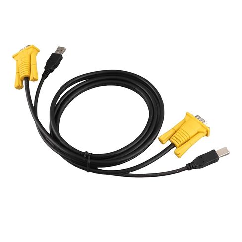 Multifunctional 1.5M USB KVM Switch Cable with VGA Connector Perfect for Home or Office Use Practical PVC Design in Kuwait