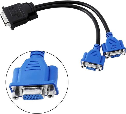 VGA Splitter Adapter Cable 25cm for Dual VGA Outputs with -59 Pin Male Connector Ideal for Computer Video Cards in Kuwait