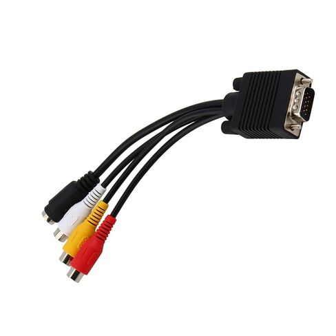 VGA SVGA to SVideo 3 AV Converter, Essential Cable for Laptops and Desktops to Display on TV, Compact and Effective in Kuwait