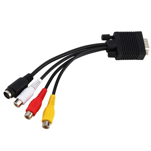 VGA SVGA to SVideo 3 AV Converter, Essential Cable for Laptops and Desktops to Display on TV, Compact and Effective in Kuwait