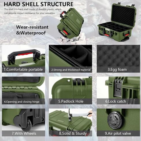 Relaxweex Rolling Camera Hard Case with 15 Padded Dividers & Wheels in Kuwait