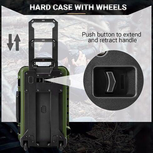 Relaxweex Rolling Camera Hard Case with 15 Padded Dividers & Wheels in Kuwait