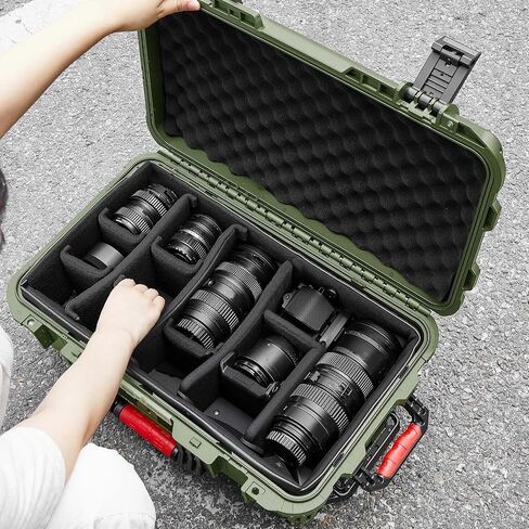 Relaxweex Rolling Camera Hard Case with 15 Padded Dividers & Wheels in Kuwait