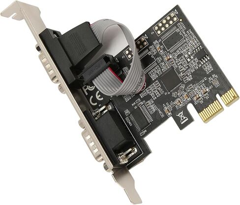 2 Port PCI Express RS232 Serial Port Card with Dual DB9 Expansion Slots for Desktop PCs and Industrial Equipment in Kuwait